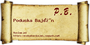 Poduska Baján névjegykártya